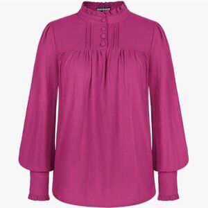 NWT Scarlett Darkness Victorian Renaissance Dark Pink Blouse XXL